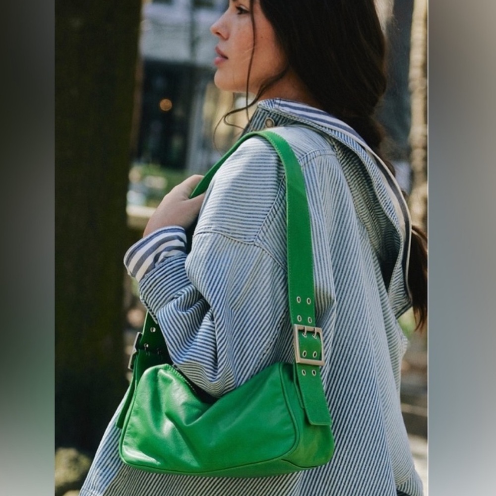[Free People] NWT Green Leather Shoulder Bag